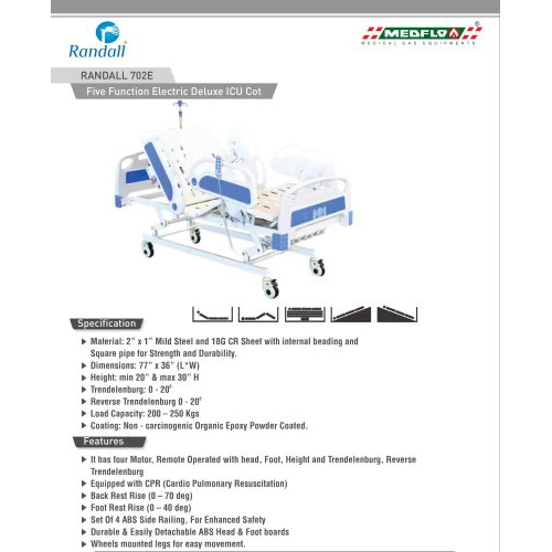 Five Function Electric Deluxe ICU Cot