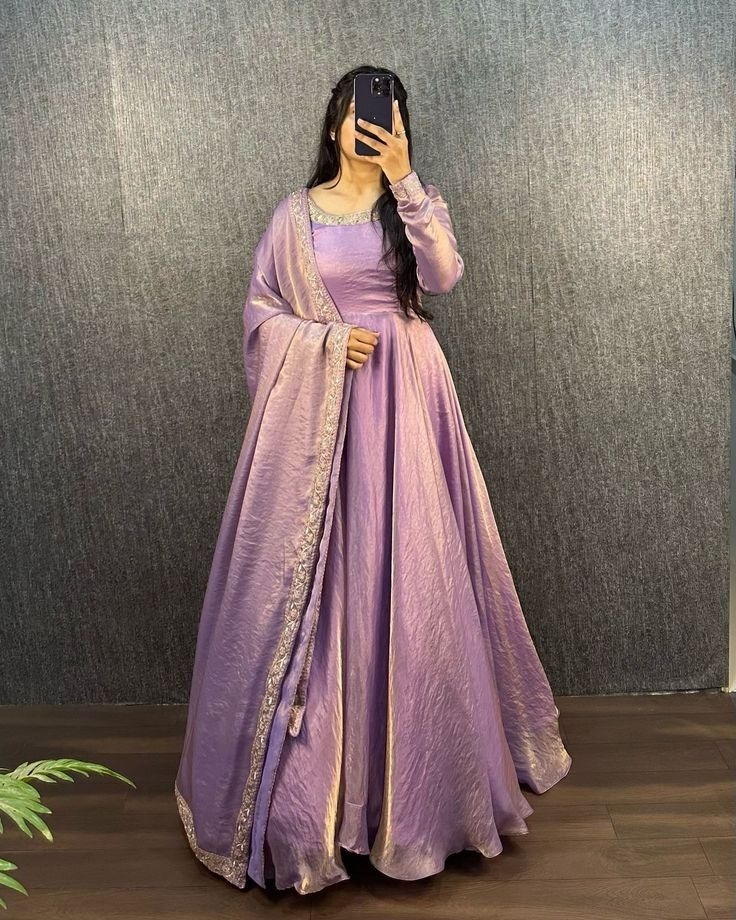 Women's Anarkali gown with dupatta