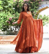 Women's Anarkali gown with dupatta