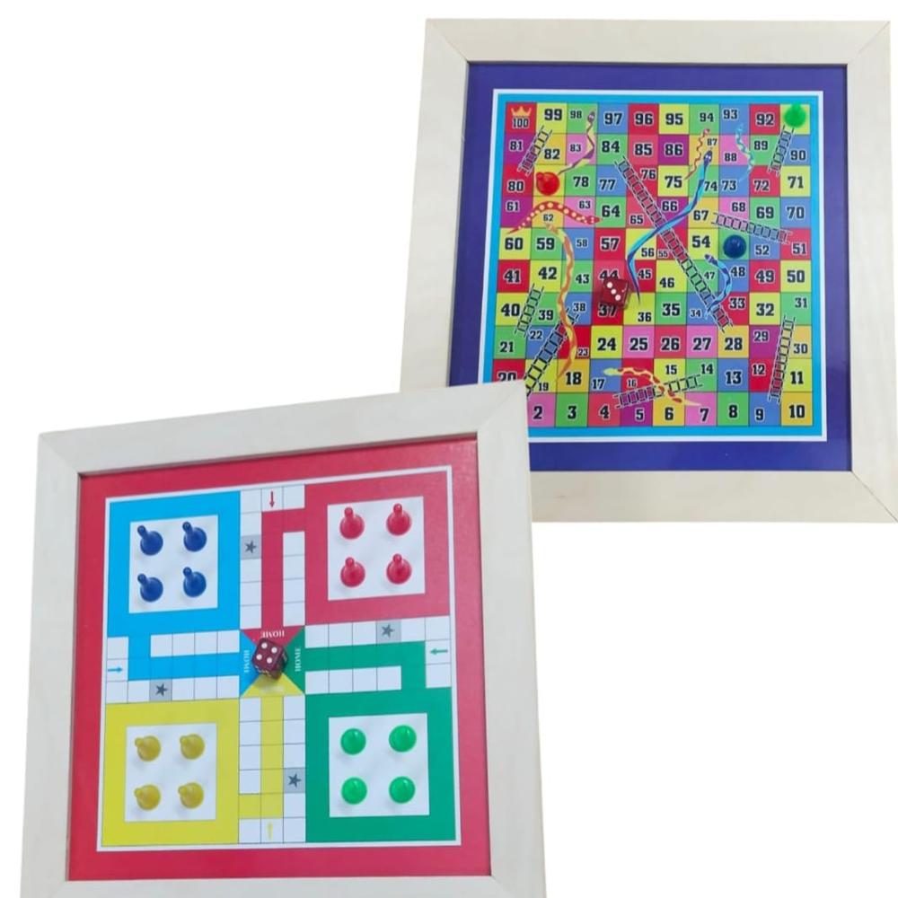 Wooden Ludo and Snake & Ladder Board Game