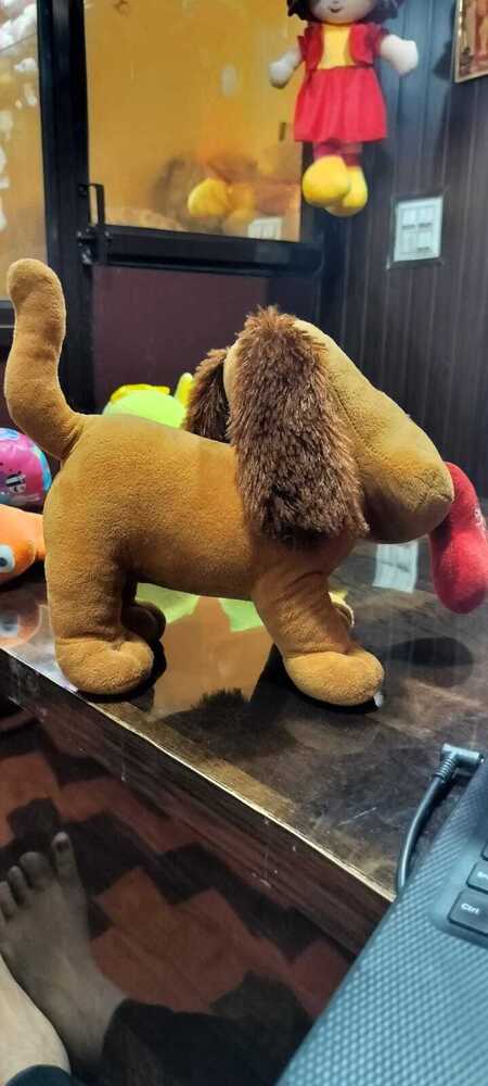DOG WITH RED HEART SOFT TOYS