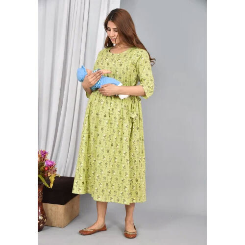 Mother Feeding Dress - Color: Green