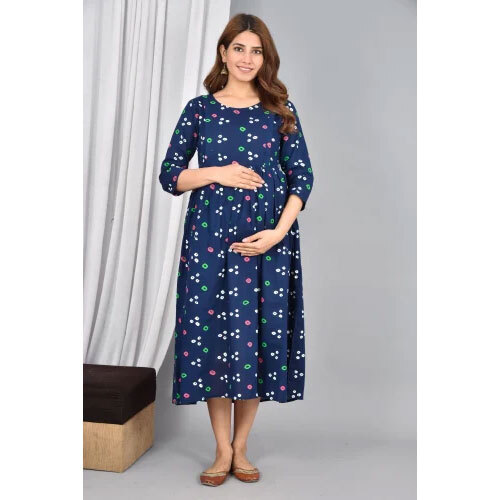 Feeding Kurti With Zip - Color: Blue