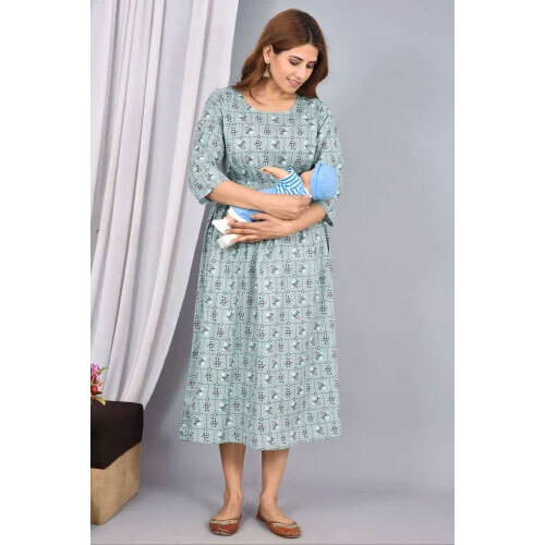 Breastfeeding Dress - Color: Blue