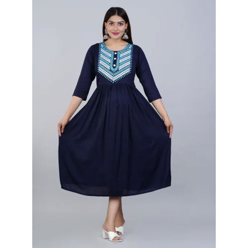 Ladies Printed Maternity Nightgown - Color: Blue