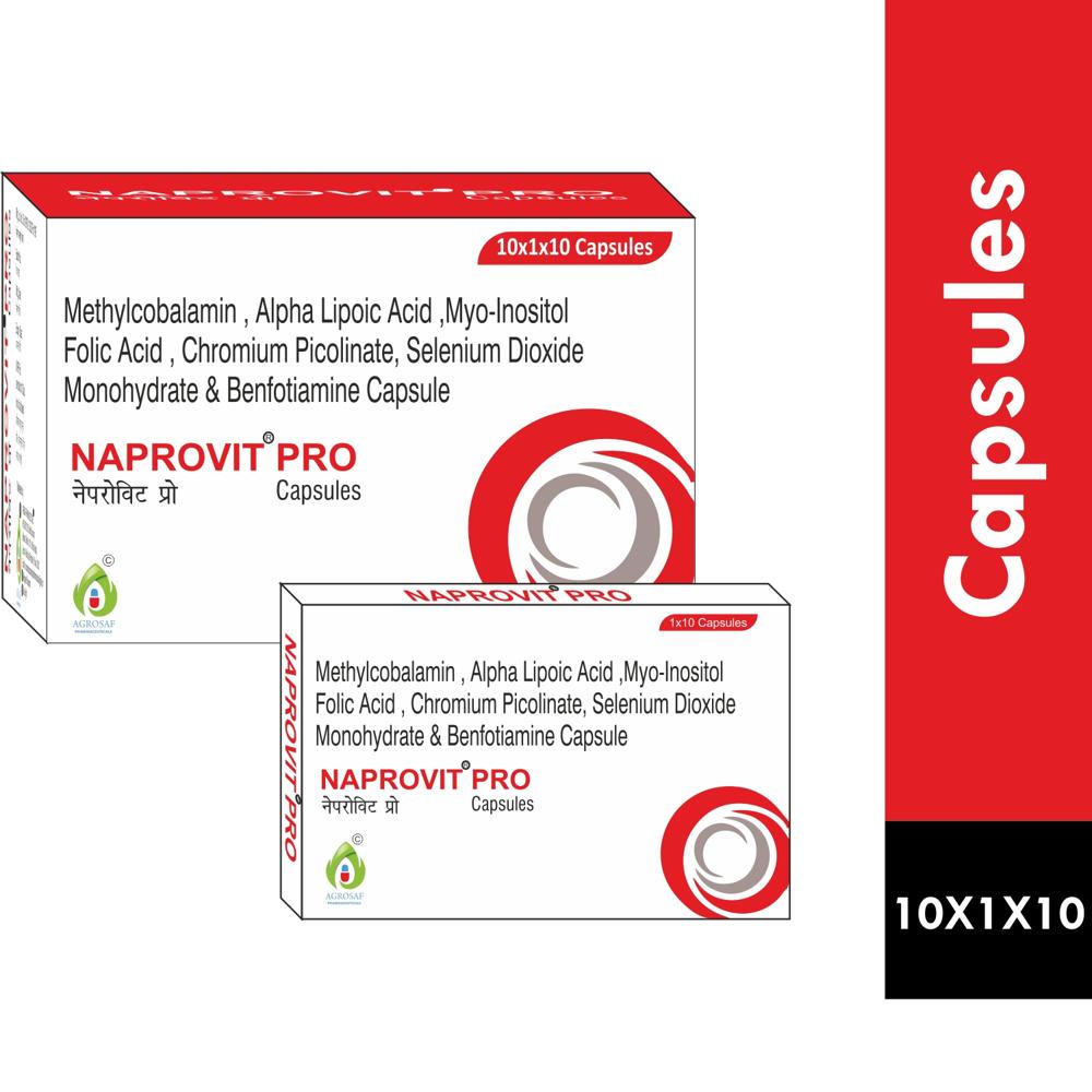 NAPROVIT PRO CAPSULE - Methylcobalamin (1500mcg) + Alpha Lipoic Acid (100mg) + Myo-inositol (100mg) + Folic Acid (1.5mg) + Chromium Picolinate (200mcg) + Selenium (55mcg) + Benfotiamine (150mg)