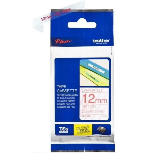 12Mm Genuine Brother Tze 132 Red On Clear Labelling Tape Cassette - Advantage: Easy To Use