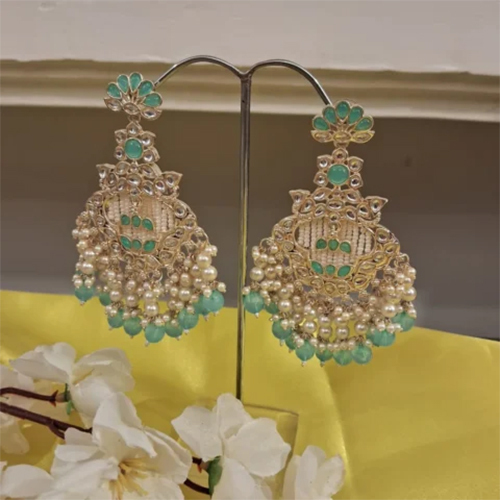 Blue And White Danglers - Gender: Women