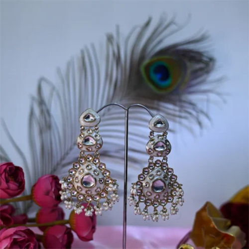 Chandra Rekha pearl Kundan Danglers