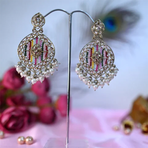Gulnaar multicolor Kundan Earrings