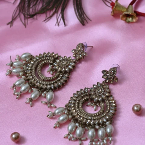 Neerja White Pearl Ad Earrings