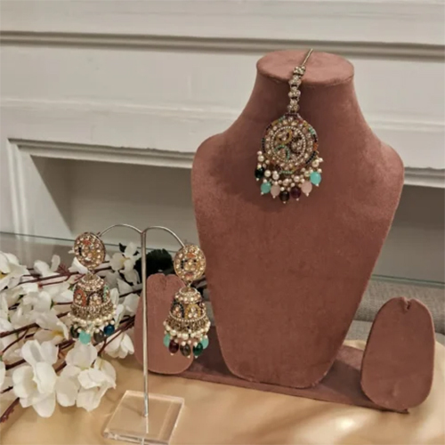 Rang Mahal multicolored Jhumkis with Tikka