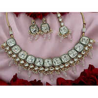 Aahana Polki Kundan Pink Pearl Necklace Set - Color: Different Available