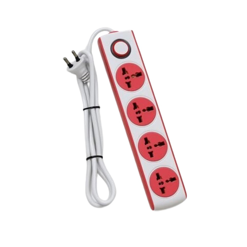 Heavy-Duty 4+1 Power Extension Board With Led Indicator - Color: White