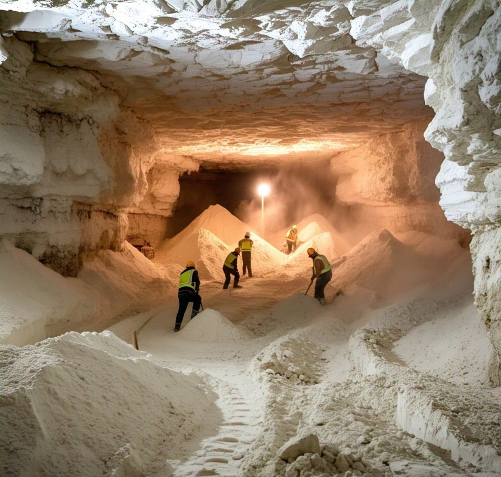 MEHER PLAST GYPSUM POWDER MINES - Gypsum Plaster, 25 kg AD STAR Bags | White/Super White/Off White, Super Fine, 96% Purity, 1.01 gr/cm³ Density