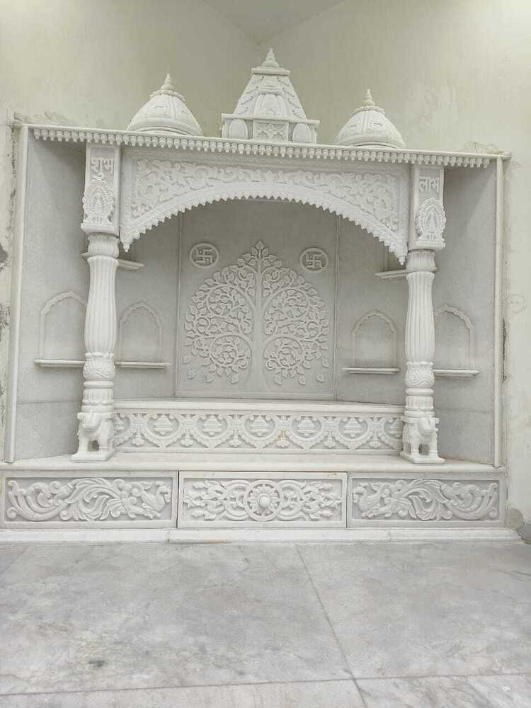 White Marble Home Temple - Size: 60x120 Cm