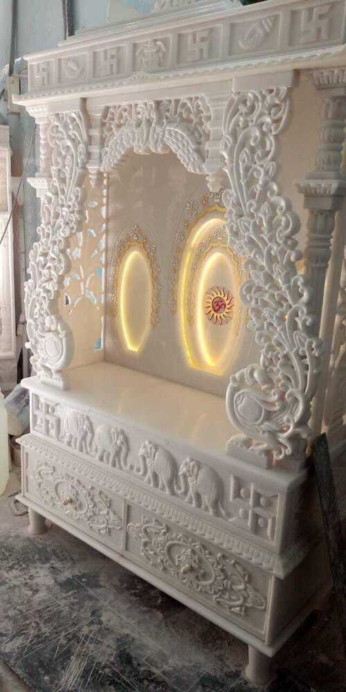 White Marble Home Temple - Size: 60x120 Cm