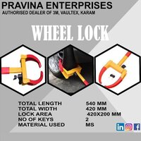 Car Wheel Lock - Ms Manual Lock, Standard Size, Yellow & Red | Good Quality Material, 1 Year Warranty, Safety Feature