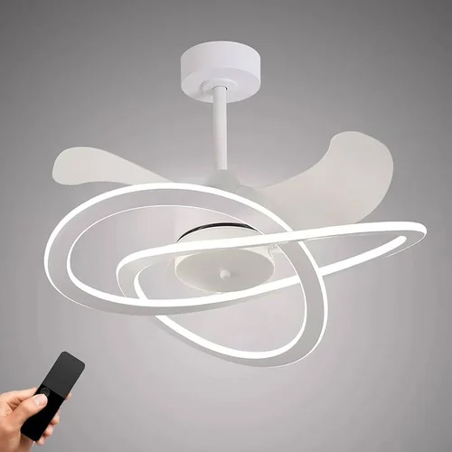 White Aluminium Chandelier Ceiling Fan - Material: Aluminum