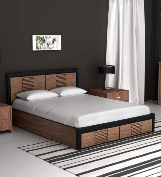 Hydraulic Wooden Double Bed
