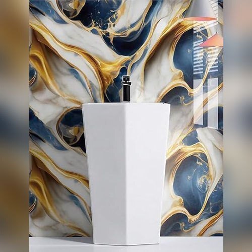 MARBLE WALL PAPER - BLUE GOLD