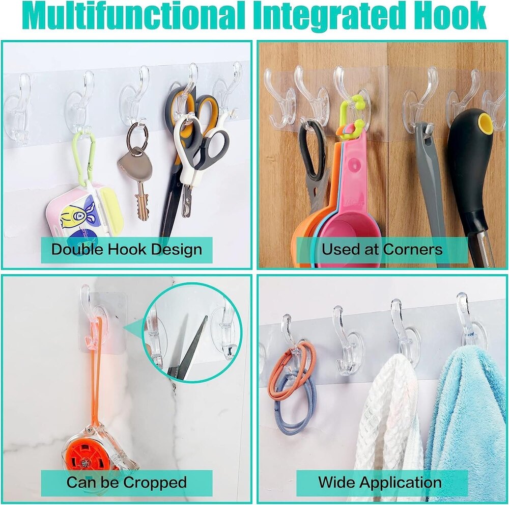 6 Hook Hanger Self Adhesive Magic Sticker Hook