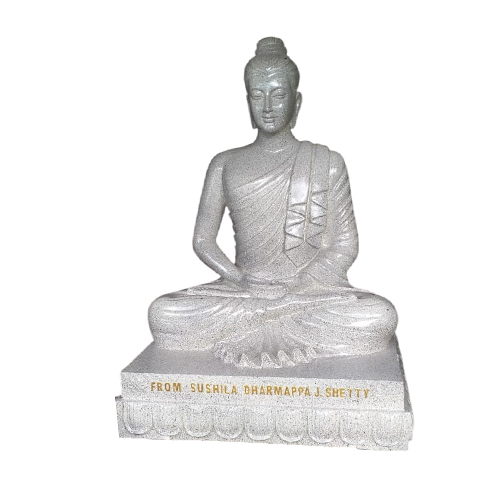 FRP Buddha Statue - 25x18 Inches | White, High Quality, Durable Fiber Reinforced Plastic, Ideal for Spiritual and Meditation Spaces