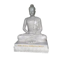 Frp Buddha Statue - 25x18 Inches | White, High Quality, Durable Fiber Reinforced Plastic, Ideal For Spiritual And Meditation Spaces