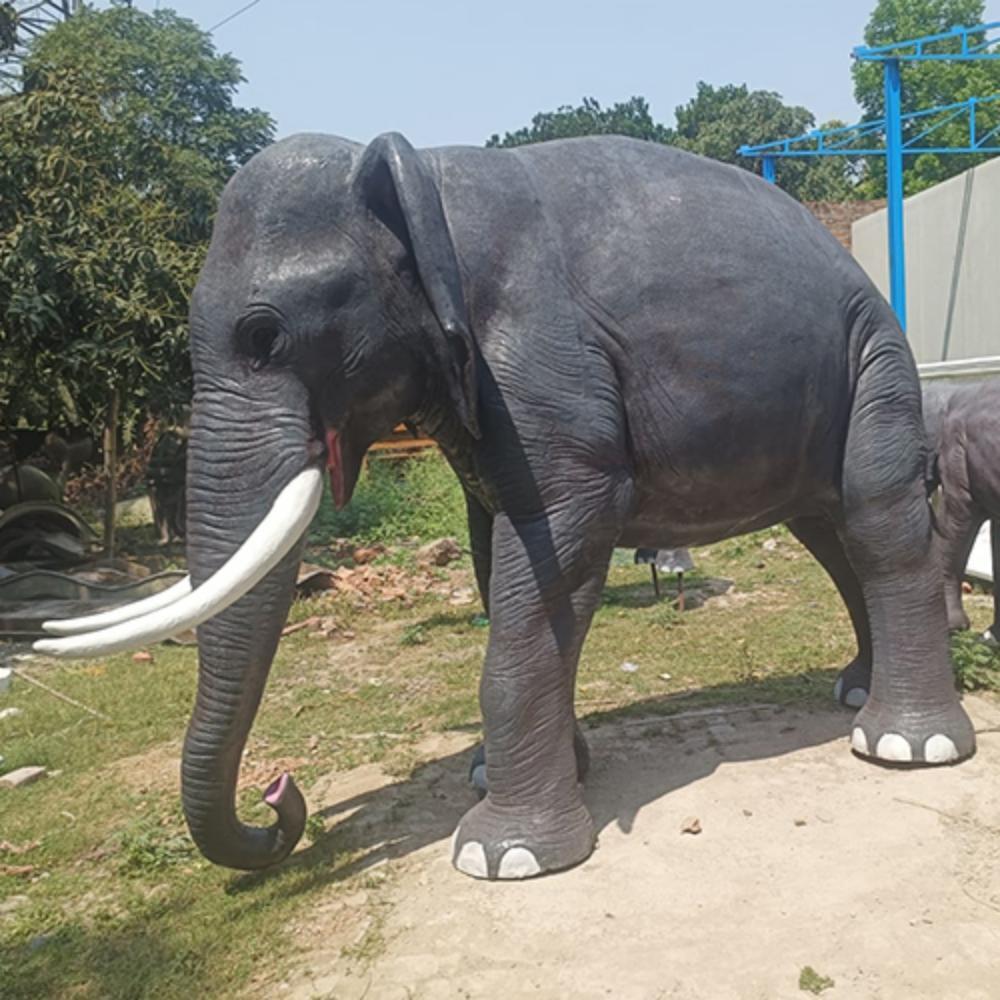 Frp Elephant Statue - Color: Black