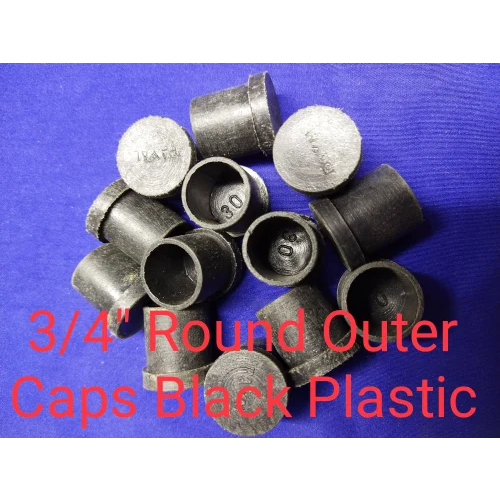 Round Black Plastic Outer Cap - Color: White