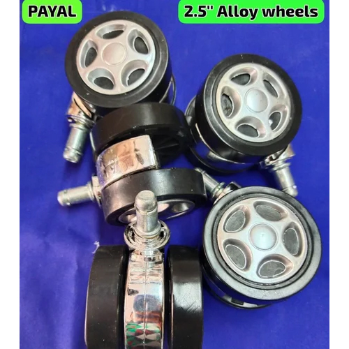 Alloy Caster Wheel - Color: Black