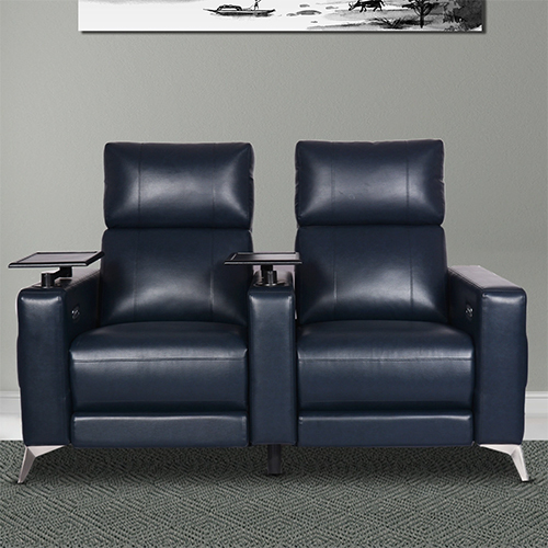 2 Seater Black Home Theater Recliner Chair