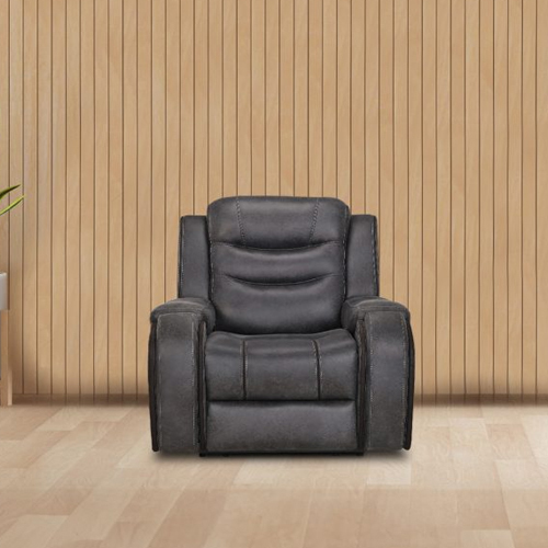 Silk Grey Single Seater Motorized Recliner Sofa with Adjustable Power Headrest