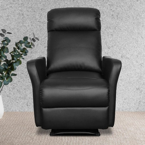 Sleek Black PVC Single Seater Manual Recliner Chair