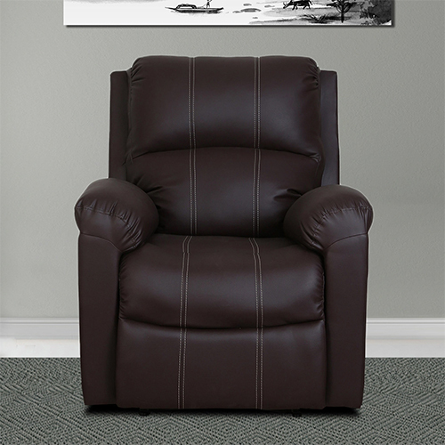 Spino Brown Single Seater Manual Recliner Chair