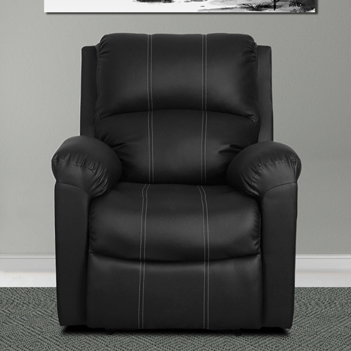 Spino Black Single Seater Manual Recliner Chair