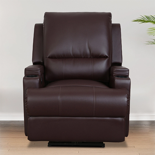 TV Chair Brown Single Seater Recliner with Cupholder