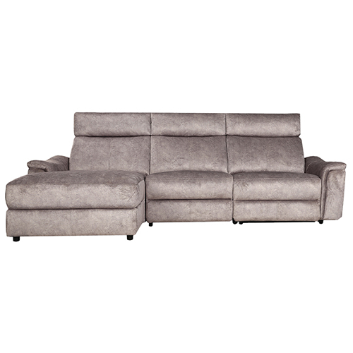 फानो फैब्रिक एल शेप रेक्लाइनर सोफा विद लाउंजर