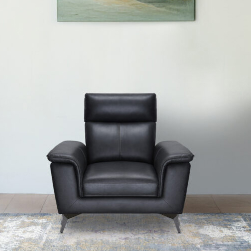 Alpha Half Leather Luxury Single Seater Sofa Set - Color: Different Available