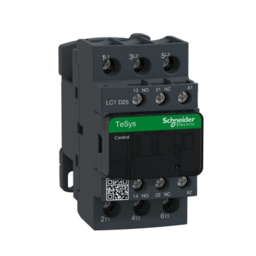 Lc1D25U7 Tesys D Contactor Ac 3P(3 No) Ac Ac-3 Ac = 440 V 25 A - 250 V Ac Coil - Schneider Electric - Color: Black