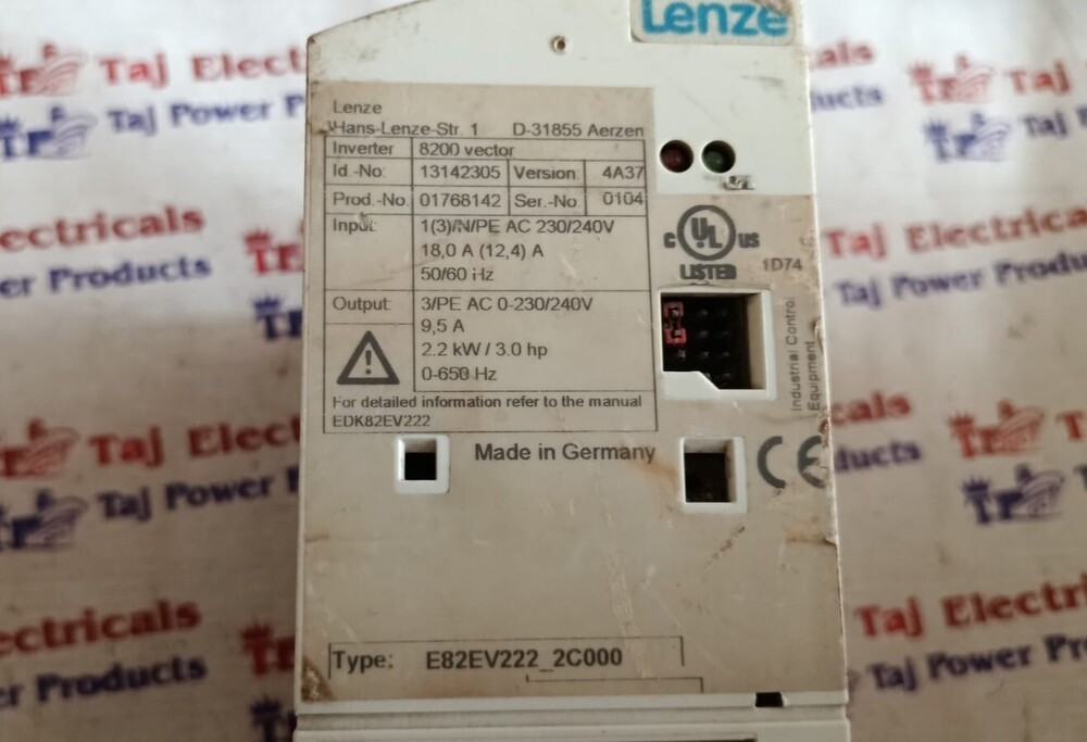Lenze E82ev222-2c000 Drive - 3-phase Input 230-240vac, 3-phase Output 0-240vac, 650hz, 2.2kw Motor Power, 18a Input Current | Versatile Frequency Inverter For Industrial Applications