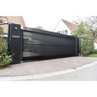 Automatic Sliding Gate - Mild Steel, 16 Feet, Black | Motorized Mechanism, Easily Assembled, Gross Weight Varies By Size