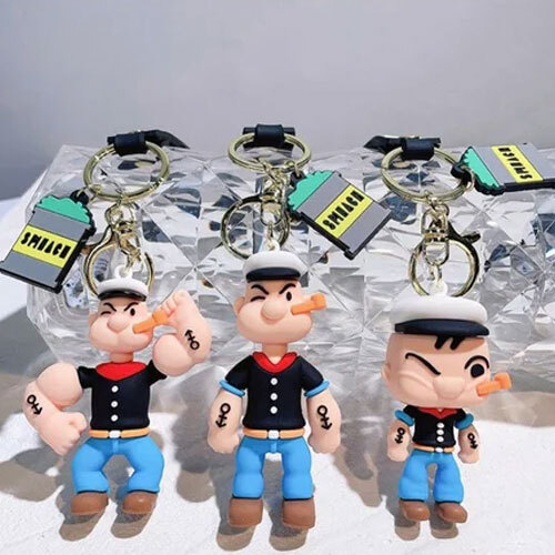 Popeye The Sailor Man Key Chain - Color: Multi Color