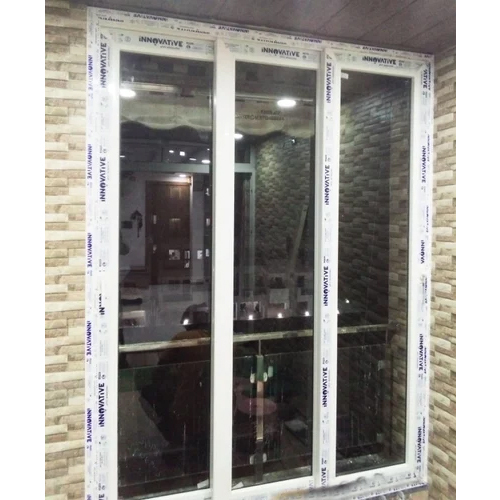 Three Track Upvc Sliding Door - Color: White