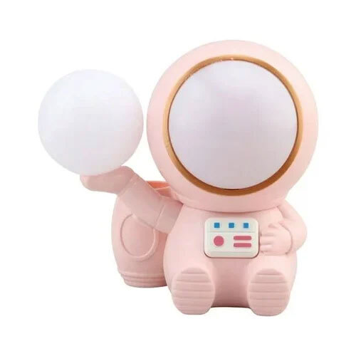 Astronaut With Moon Desk Lamp - Color: Cream