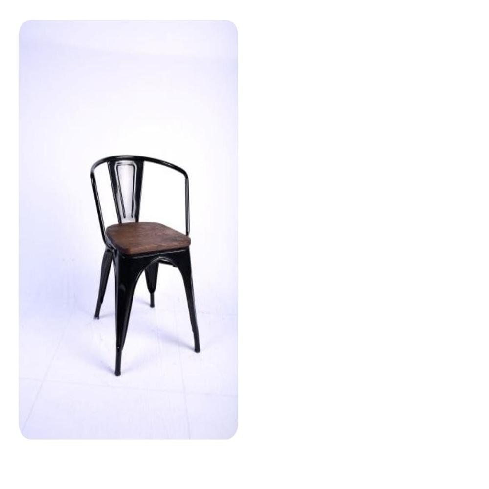 OM WOODS DMC 158 METAL FRAME WITH HANDLE & WOODEN SEAT CHAIR 