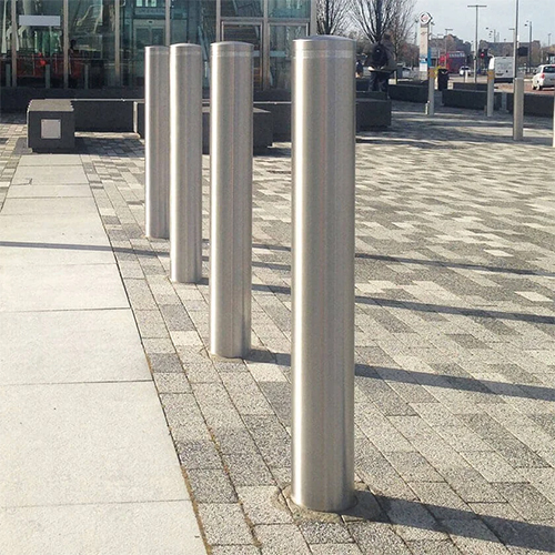 Stainless Steel Fixed Bollard Light - Color: Silver