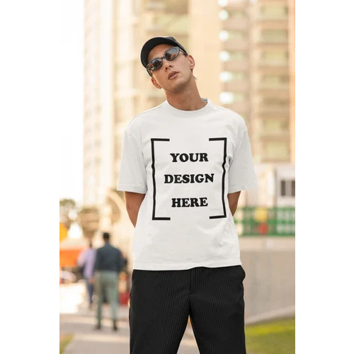 Men Cotton White Oversized Sublimation T Shirt