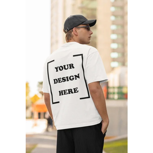 Men Cotton White Oversized Sublimation T Shirt