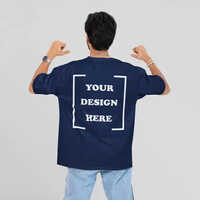 Men Cotton Blue Oversized Sublimation T Shirt